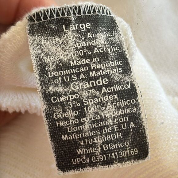 Vtg Paris Accessories white acrylic/spandex ribbed turtleneck dickie layer top - Picture 5 of 6